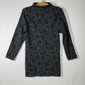 VTG Y2K Bebe Womens Small Black Floral Rose Mock Neck Top Whimsigoth P/S